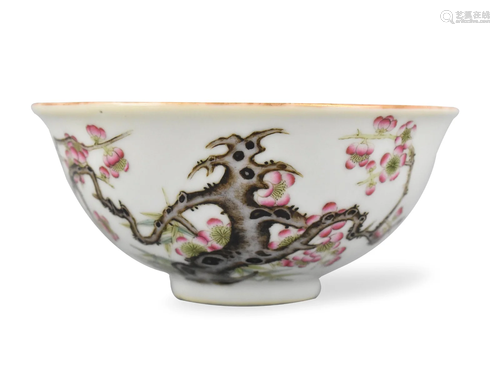 Chinese Enameled Bowl w/ Plum Flower, ROC Period