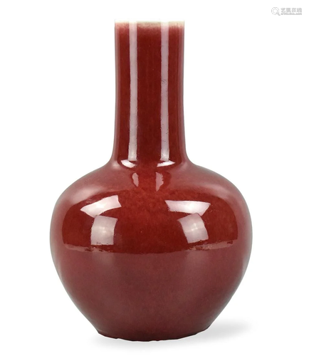 Chinese Red Glazed Globular Vase ,19th C.