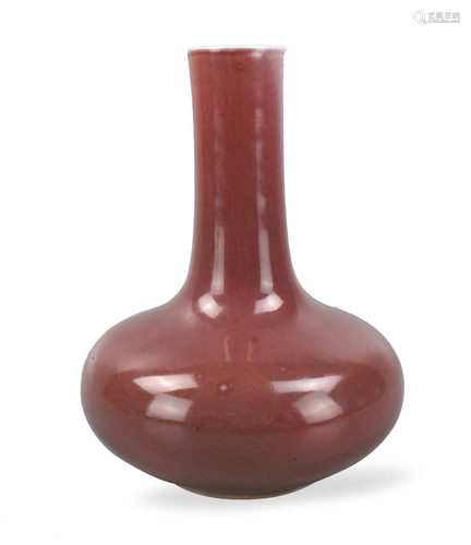 Chinese Red Glazed Vase,18th C.