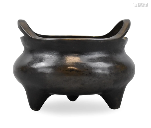 Chinese Bronze Tripod Censer, 18th C.