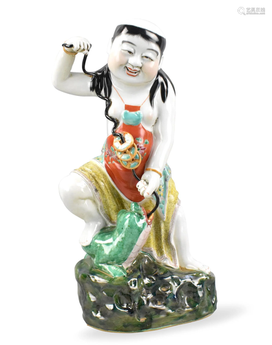 Large Chinese "Liu Hai" Figurine, ROC Period