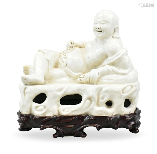 Chinese Zhangzhou Ware Laughing Buddha on Stand