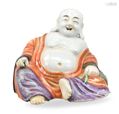 Chinese Famille Rose Buddha Figure,Qianlong P.