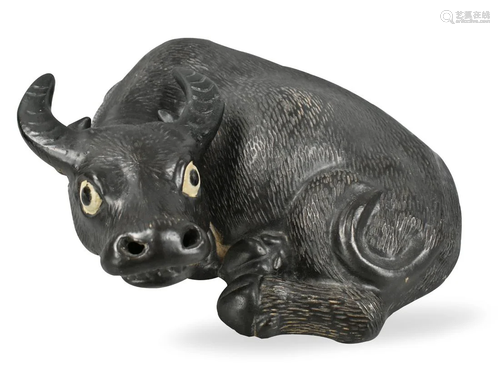 Large Chinese Porcelain Buffalo Figure, ROC Period