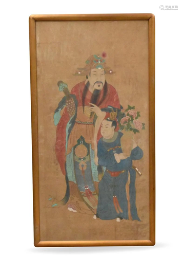 Chinese Painting on Silk of Deities, Qing D.