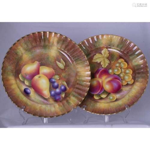 A Pair of Royal Worcester Plates