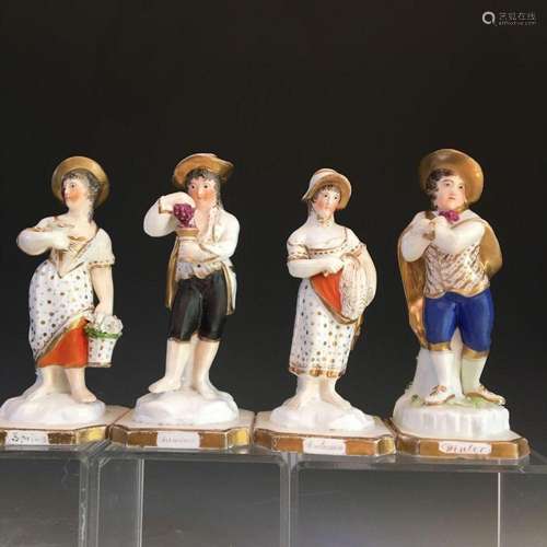 A set four Derby figures