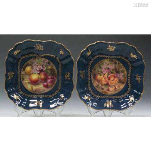 Pair Of Royal Worcester plates