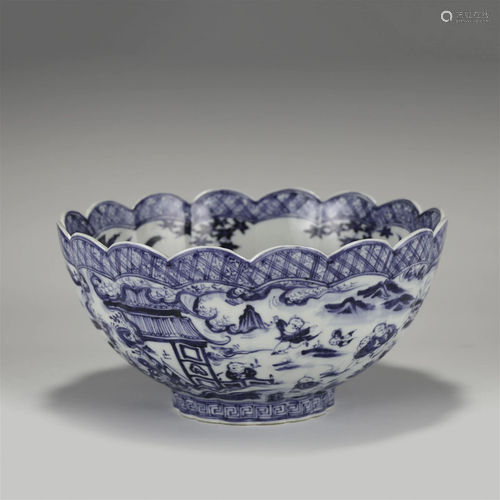 MING XUANDE BLUE & WHITE HUNDRED BOYS BOWL