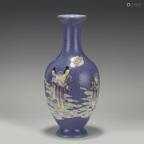 FEMALE IMMORTALS FAMILLE ROSE BOTTLE VASE