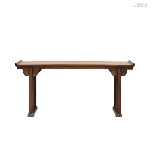 EVERTED RIM HUANGHUALI CHI-LONG ALTAR TABLE