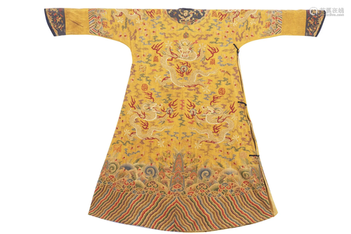 QING IMPERIAL DRAGON SILK ROBE