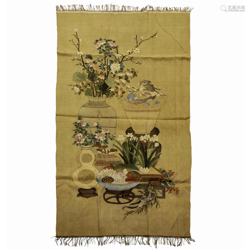 SILK KESI OF FLOWER VASE AND ABUNDANTS