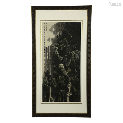 LI KERAN FRAMED LANDSCAPE PAINTING