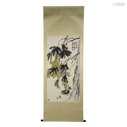 QI BAISHI'S FLOWERS & BIRDS PAINTING