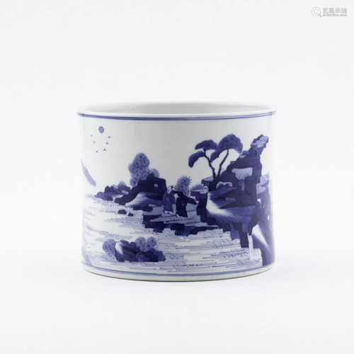 KANGXI LANDSCAPE MOTIF BRUSH POT