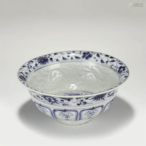 YUAN BLUE & WHITE BOWL