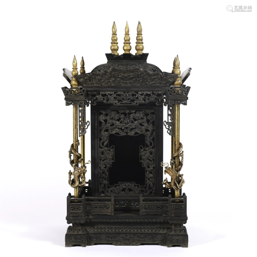 GILT ZITAN CARVED BUDDHIST ALTAR