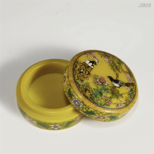 QING COLORFUL PAINTED PEKING GLASS TRINKET BOX