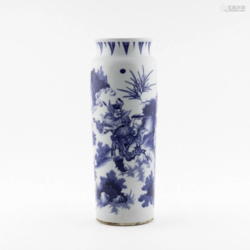 MING BLUE & WHITE ELEPHANT LEG VASE