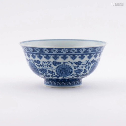 QIANLONG BLUE & WHITE MEDALLIONS BOWL