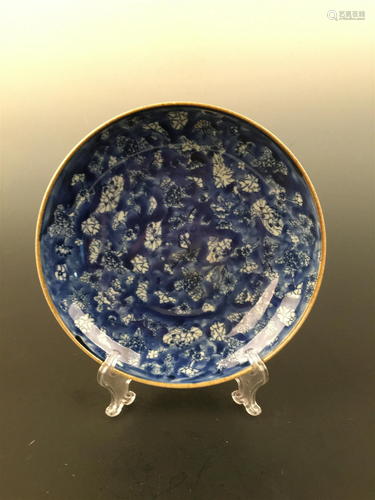 Chinese Blue and White Dish with Kangxi Mark