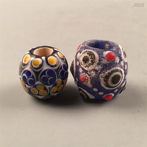 Pair Chinese Drgaon Fly Eye Beads