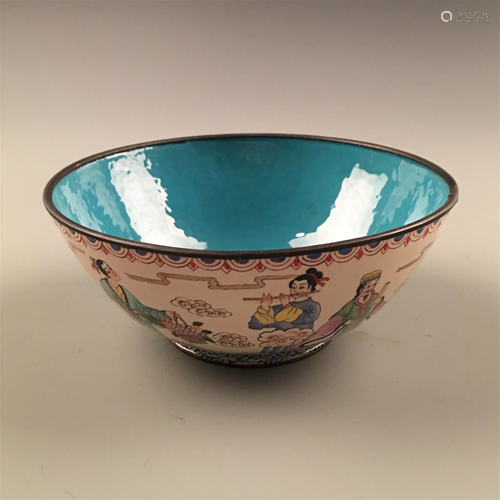 Chinese Enamel Dragon Bowl, QianLong Mark