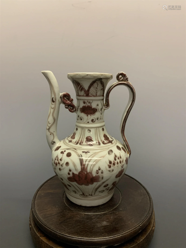 Chinese Yuan Dynasty Copper-Red Ewer