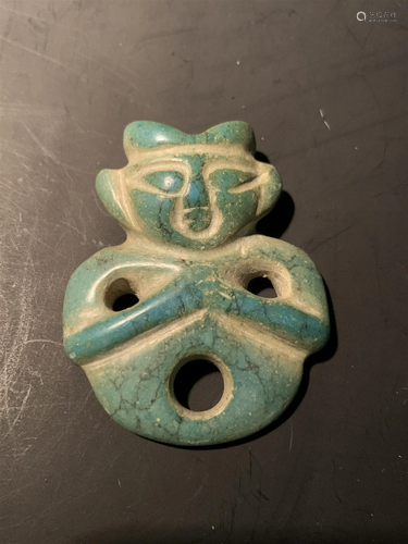 Chinese Hongshan Culture Turquoise Carving of People