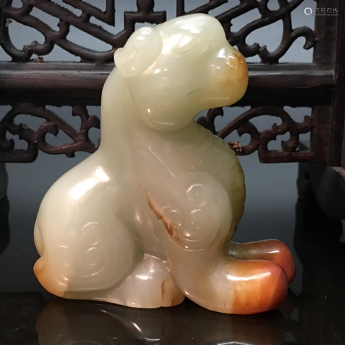 Chinese Hetian Jade Ruishou Figure