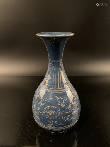 Chinese Blue Glazed Porcelain Vase