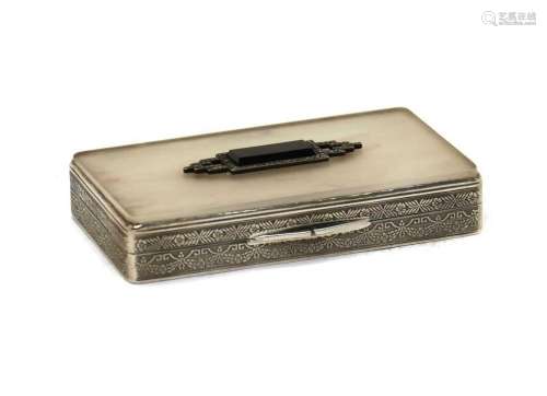 A French Art Deco silver compact,