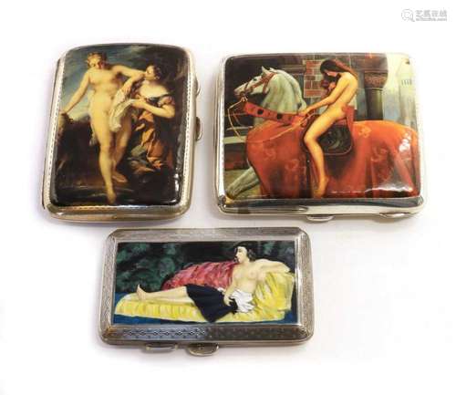 Two George V silver cigarette cases,