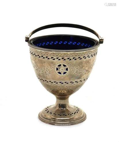 A George III silver swing-handled sugar bowl,