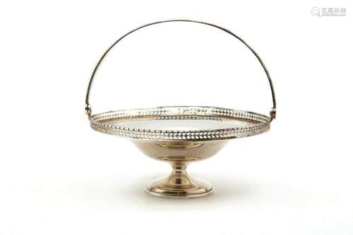 A silver swing handled pedestal dish,