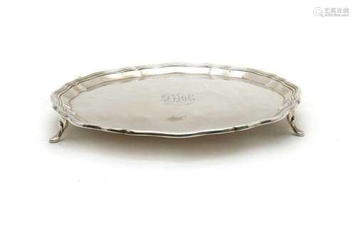 An Edwardian silver salver,