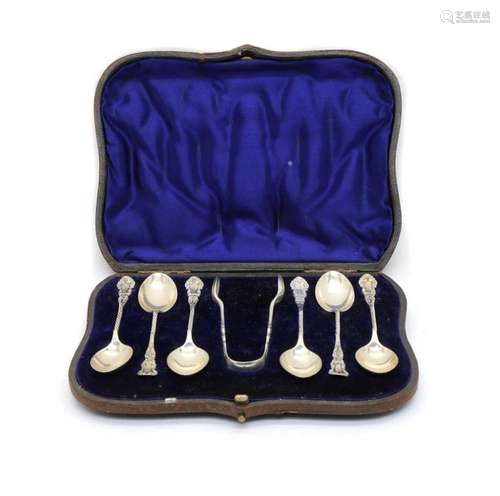 A cased Victorian silver coffee set,