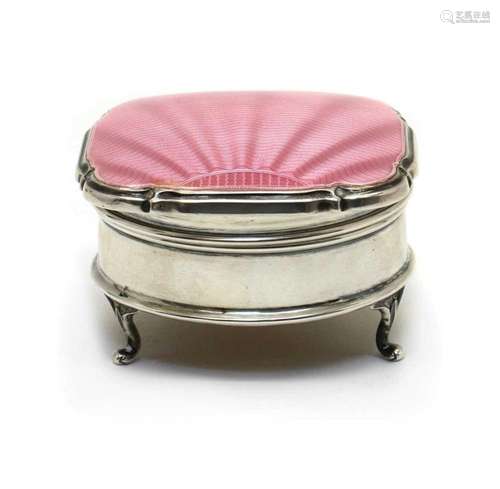 A George V silver trinket box,