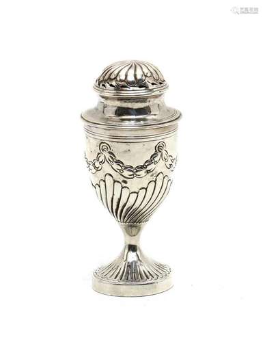 A George III silver bun pepper,