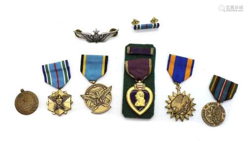 A collection of seven WWII medals,