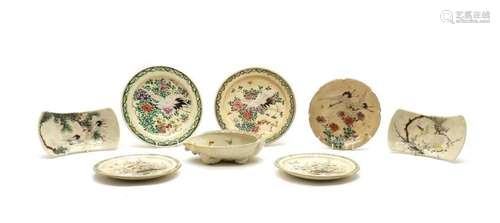 A collection of Japanese Satsuma ware plates,