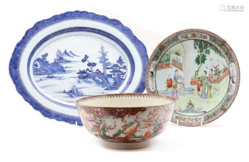 A Chinese famille rose punch bowl,