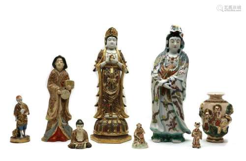 A group of Japanese Satsuma ware figures,