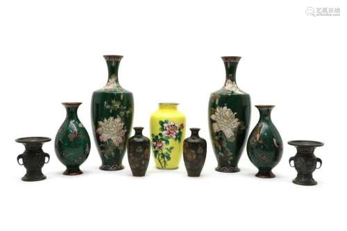 A collection of Japanese cloisonne,