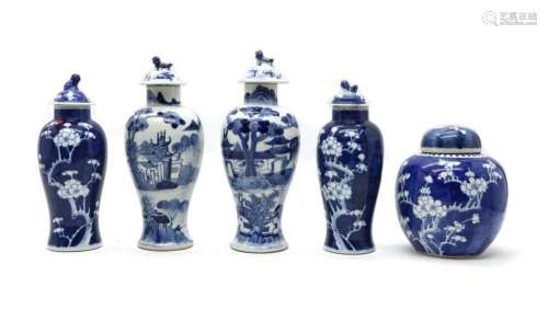 A collection of Chinese blue and white porcelain,