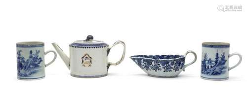 A collection of Chinese blue and white porcelain,