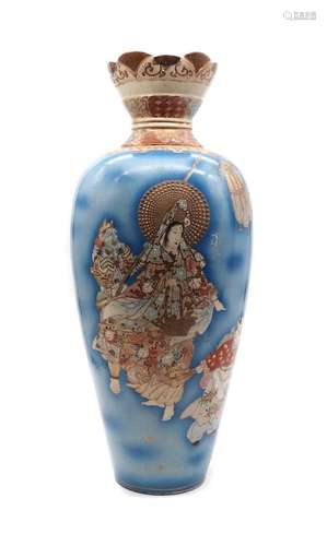 A large Japanese Satsuma ware vase,