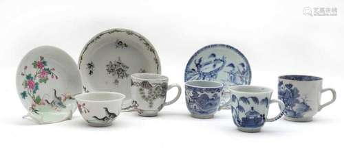 A collection of Chinese cups and saucers,