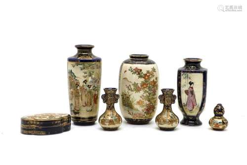 A collection of Japanese satsuma ware,